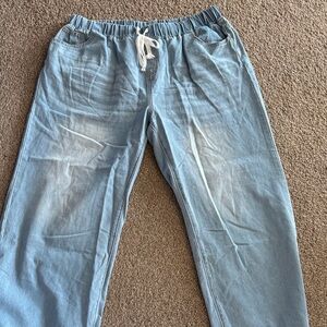 SHEIN Light Blue Denim Pants